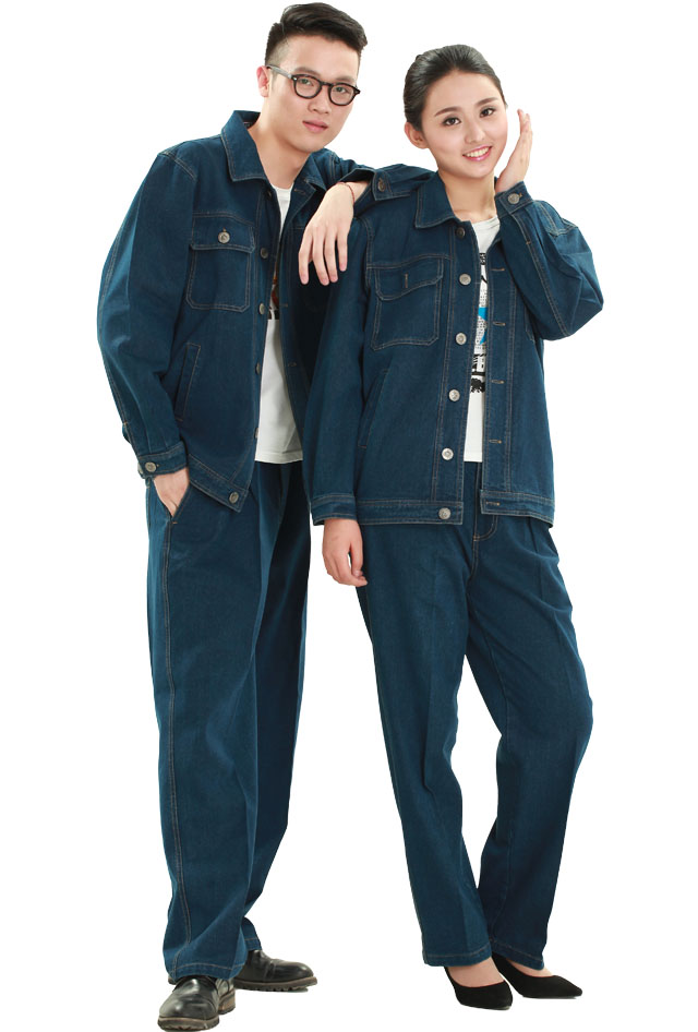 HR-820款牛仔單層茄克工作服款式圖片大全 HR-820款牛仔單層茄克工作服定制款式